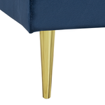 Bett mit Lattenrost Samtstoff MARVILLE 180 x 200 cm Marineblau