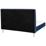 Bett mit Lattenrost Samtstoff MARVILLE 180 x 200 cm Marineblau