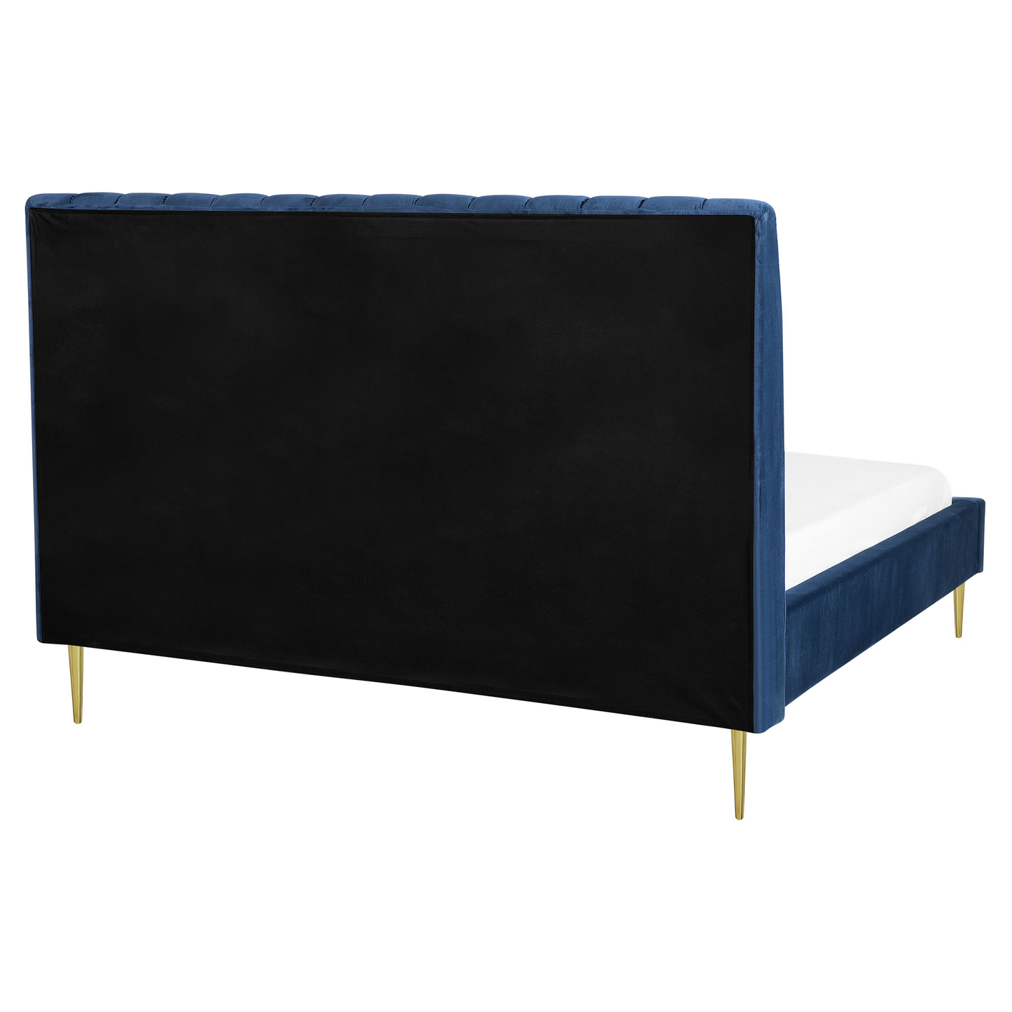 Bett mit Lattenrost Samtstoff MARVILLE 160 x 200 cm Marineblau