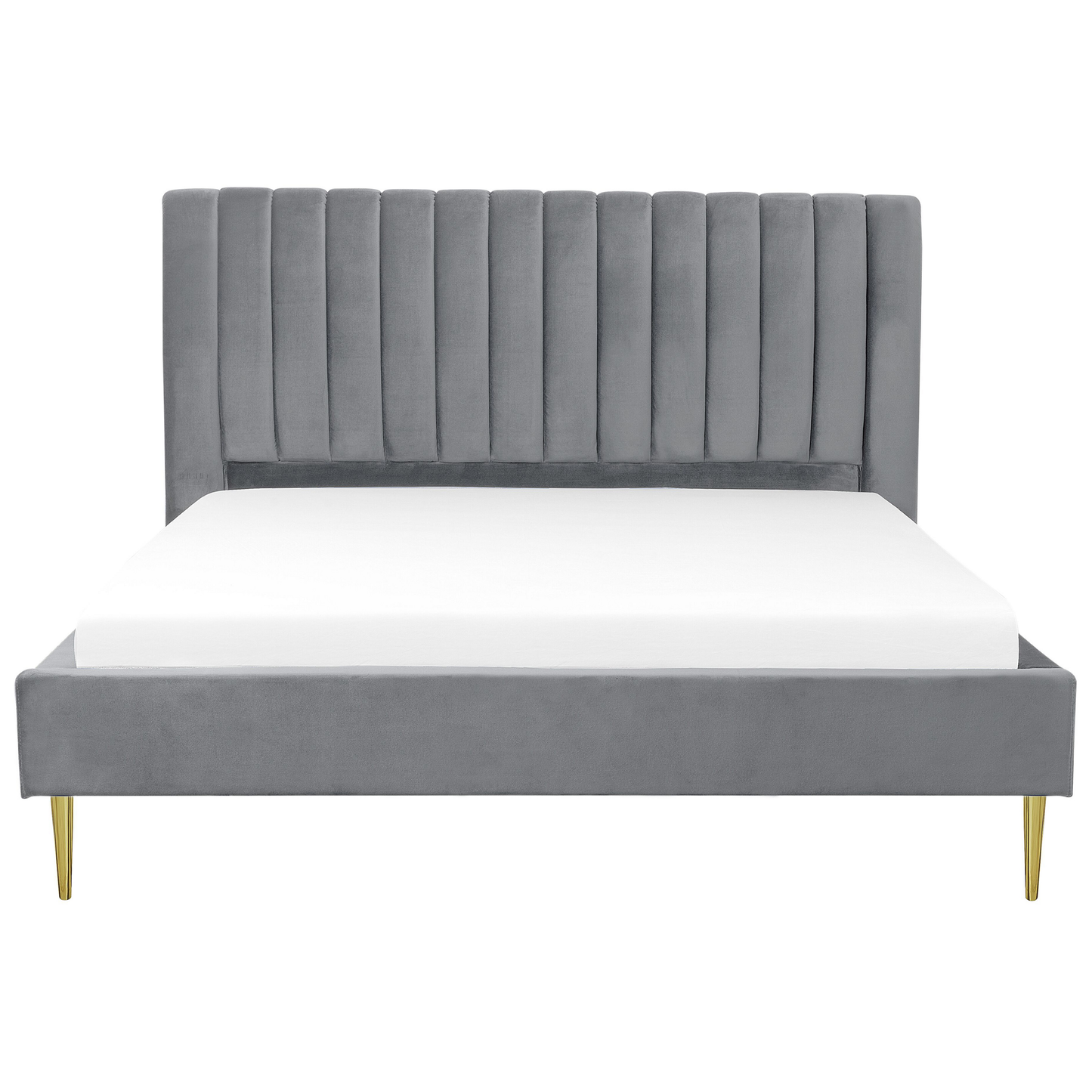 Bett mit Lattenrost Samtstoff MARVILLE 180 x 200 cm Grau