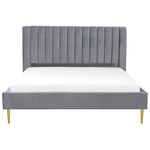 Bett mit Lattenrost Samtstoff MARVILLE 180 x 200 cm Grau