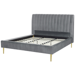 Bett mit Lattenrost Samtstoff MARVILLE 180 x 200 cm Grau