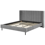 Bett mit Lattenrost Samtstoff VILLETTE 180 x 200 cm Grau