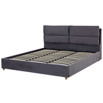 Bett mit Stauraum Samtstoff BATILLY 180 x 200 cm Grau