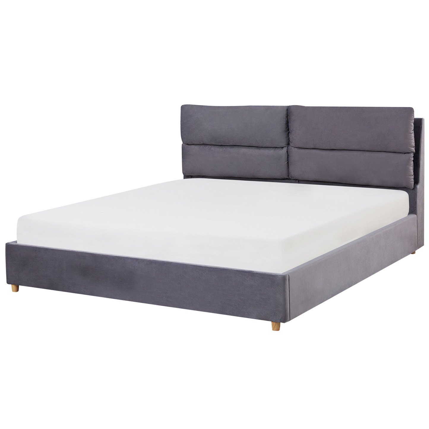 Bett mit Stauraum Samtstoff BATILLY 180 x 200 cm Grau