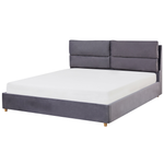Bett mit Stauraum Samtstoff BATILLY 180 x 200 cm Grau