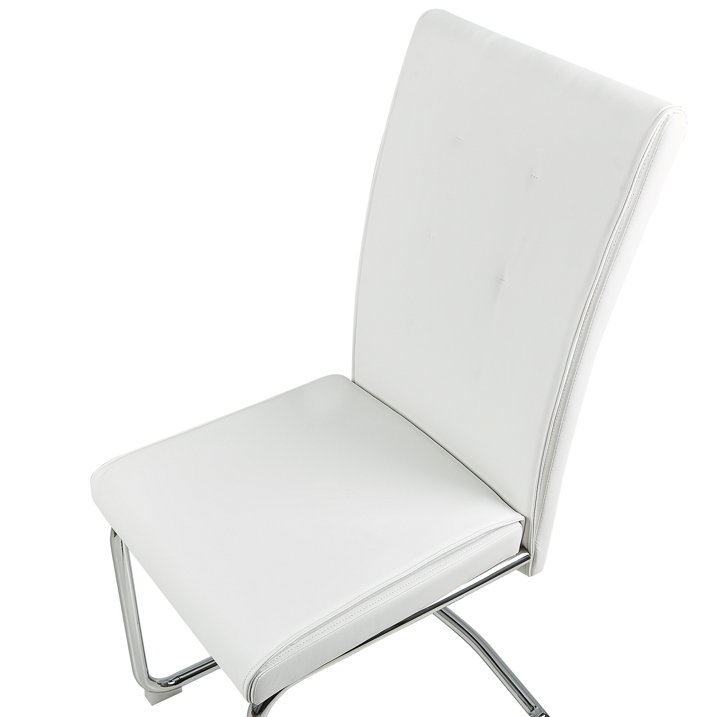 Esszimmerstuhl 2er Set ROVARD Kunstleder Cremeweiss