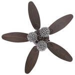 Deckenventilator mit Licht braun / dunkler Holzfarbton HEILONG