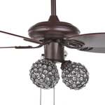 Deckenventilator mit Licht braun / dunkler Holzfarbton HEILONG