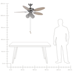 Deckenventilator mit Licht silber / heller Holzfarbton HEILONG