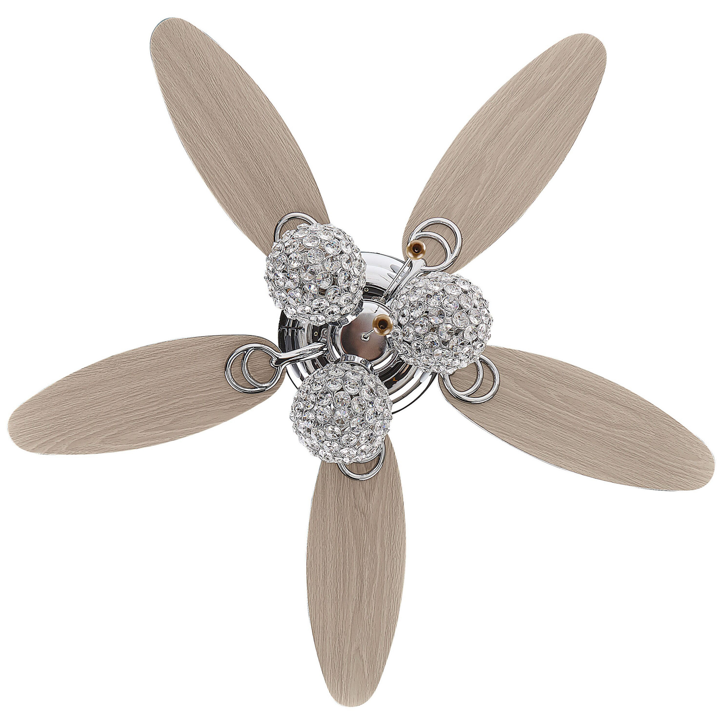 Deckenventilator mit Licht silber / heller Holzfarbton HEILONG