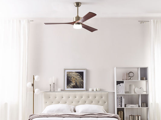 Deckenventilator mit Licht ARUWIMI mit Fernbedienung Messing