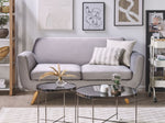 Bezug für 2-Sitzer Sofa BERNES Samtstoff Grau