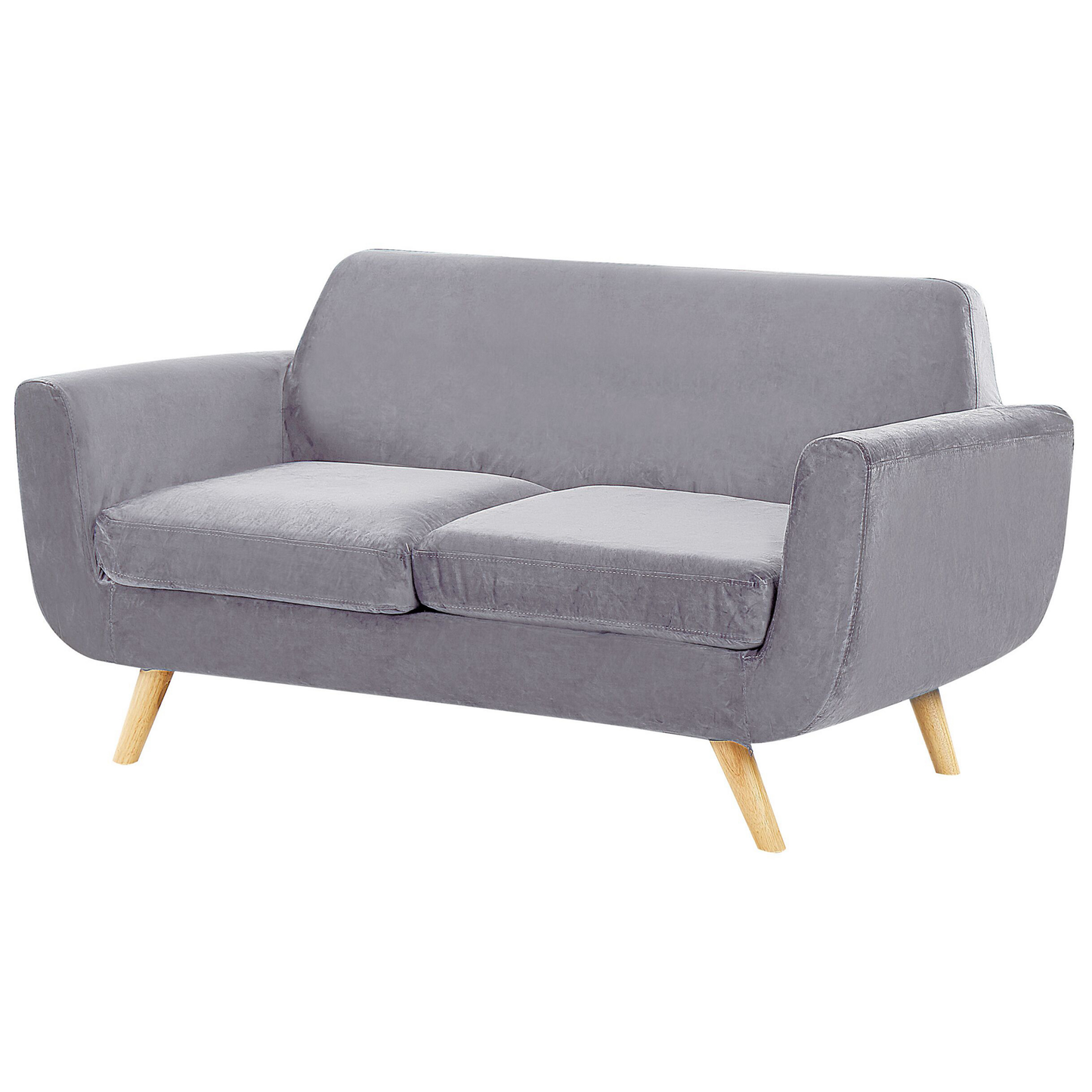 Bezug für 2-Sitzer Sofa BERNES Samtstoff Grau