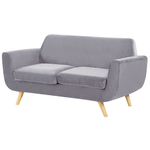 Bezug für 2-Sitzer Sofa BERNES Samtstoff Grau