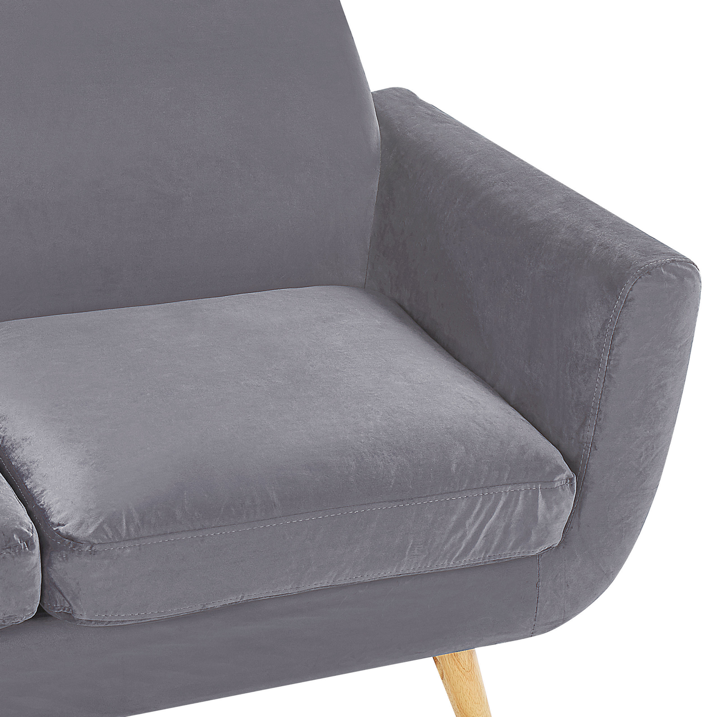 Bezug für 2-Sitzer Sofa BERNES Samtstoff Grau