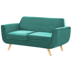 Bezug für 2-Sitzer Sofa BERNES Samtstoff Grün
