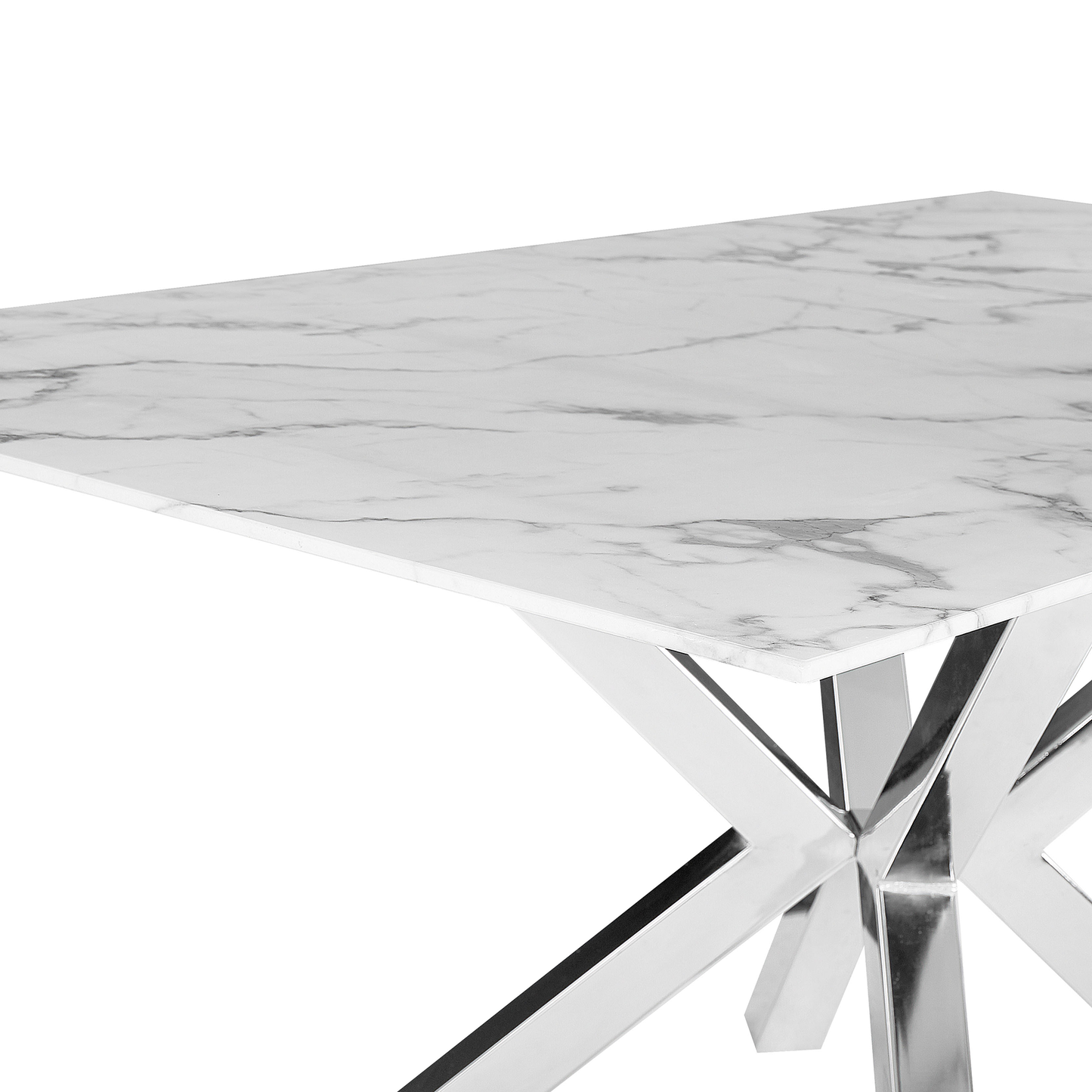 Esstisch Marmor Optik / silber 160 x 90 cm SABROSA