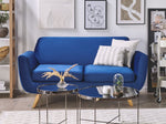 Bezug für 2-Sitzer Sofa BERNES Samtstoff Marineblau