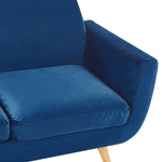 Bezug für 2-Sitzer Sofa BERNES Samtstoff Marineblau