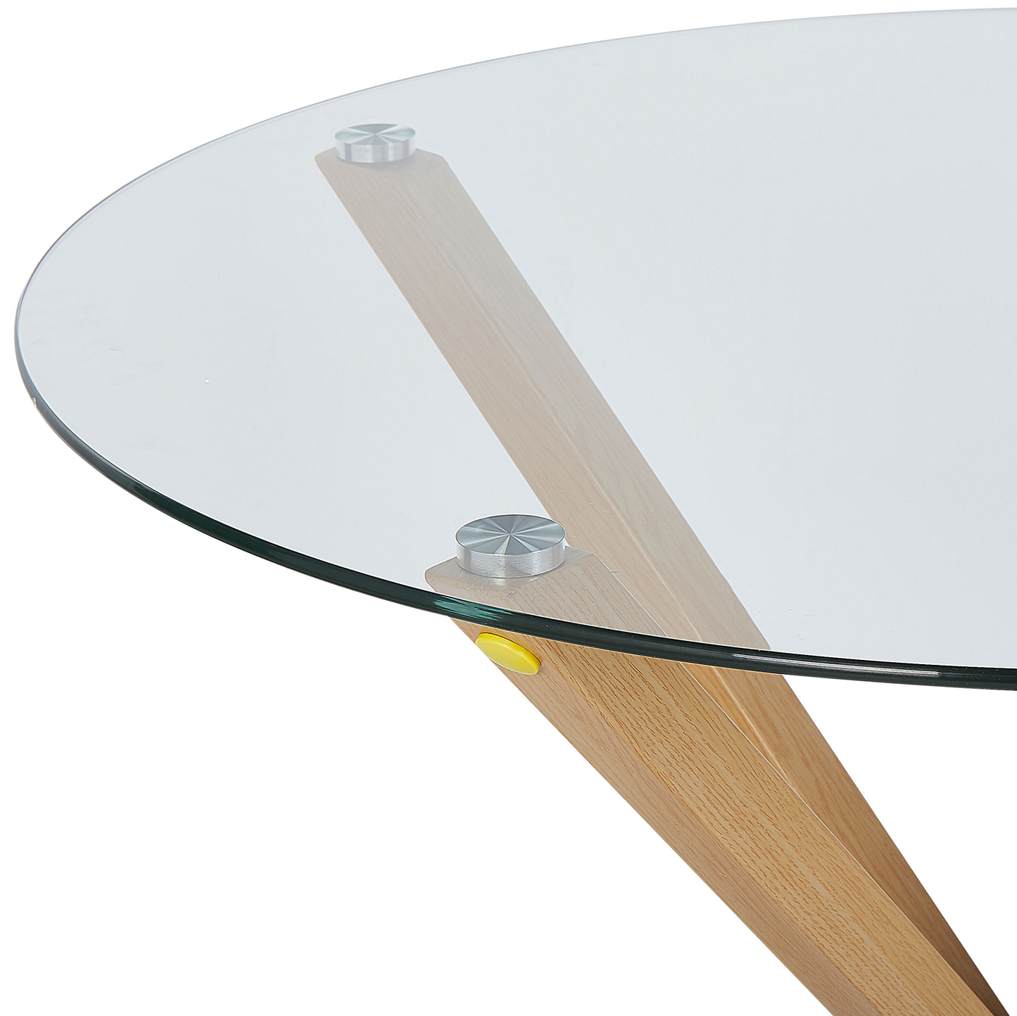 Esstisch Sicherheitsglas / heller Holzfarbton ⌀ 90 cm ALTURA