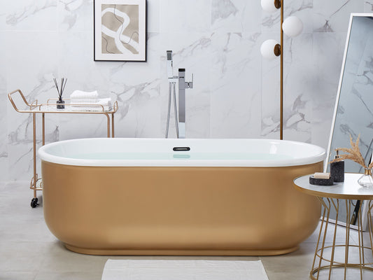 Badewanne freistehend gold oval 170 x 80 cm PINEL