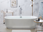 Badewanne freistehend silber oval 170 x 80 cm PINEL
