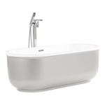 Badewanne freistehend silber oval 170 x 80 cm PINEL