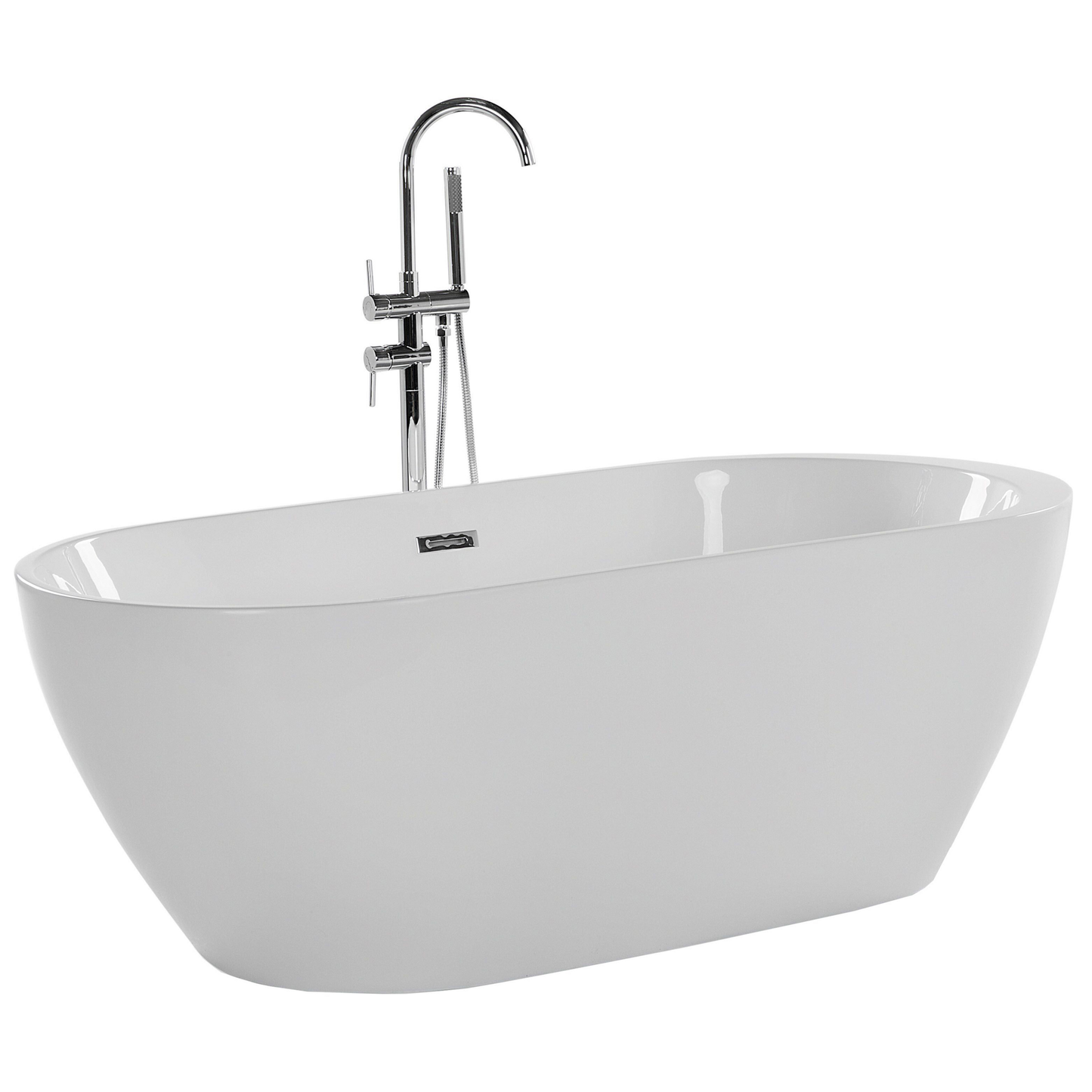 Badewanne freistehend  weiss oval 160 x 75 cm NEVIS