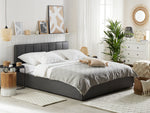 Bett mit Stauraum Kunstleder DREUX 140 x 200 cm Dunkelgrau