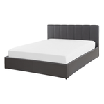 Bett mit Stauraum Kunstleder DREUX 140 x 200 cm Dunkelgrau