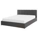 Bett mit Stauraum Kunstleder DREUX 160 x 200 cm Dunkelgrau