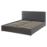 Bett mit Stauraum Kunstleder DREUX 160 x 200 cm Dunkelgrau