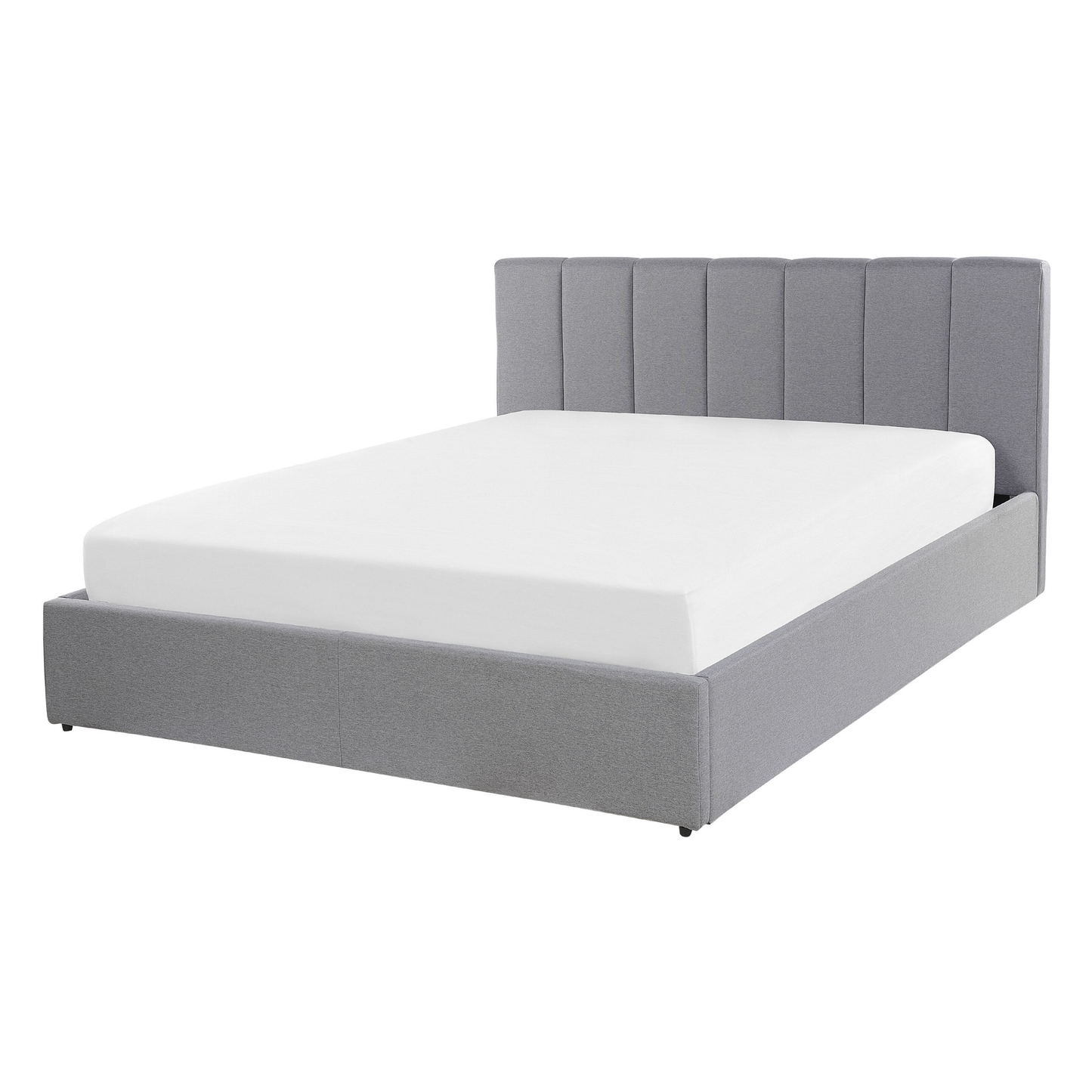 Bett mit Stauraum Stoff DREUX 140 x 200 cm Hellgrau