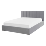Bett mit Stauraum Stoff DREUX 140 x 200 cm Hellgrau