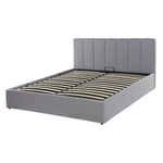 Bett mit Stauraum Stoff DREUX 140 x 200 cm Hellgrau