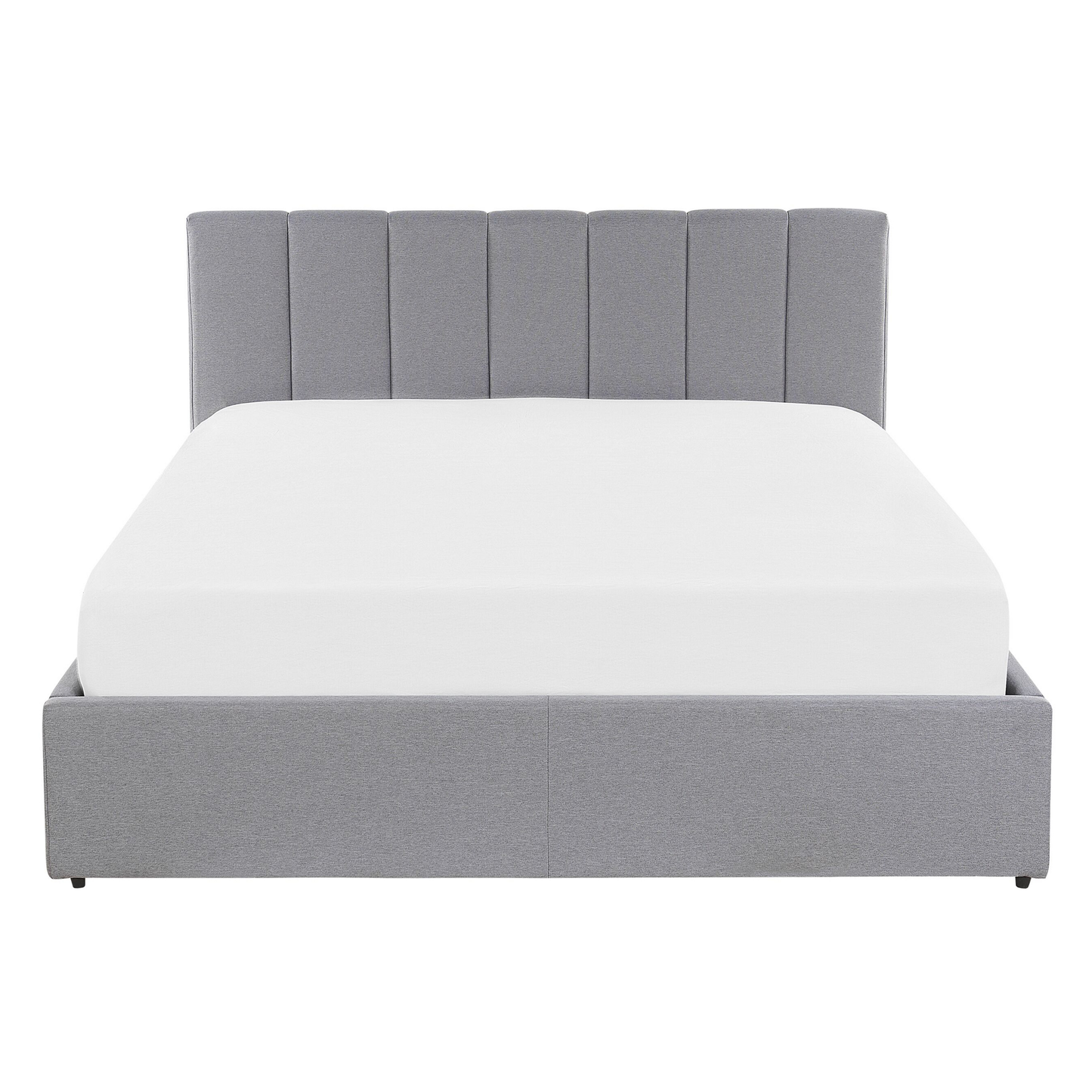Bett mit Stauraum Stoff DREUX 140 x 200 cm Hellgrau