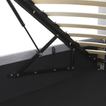 Bett mit Stauraum Stoff DREUX 140 x 200 cm Hellgrau