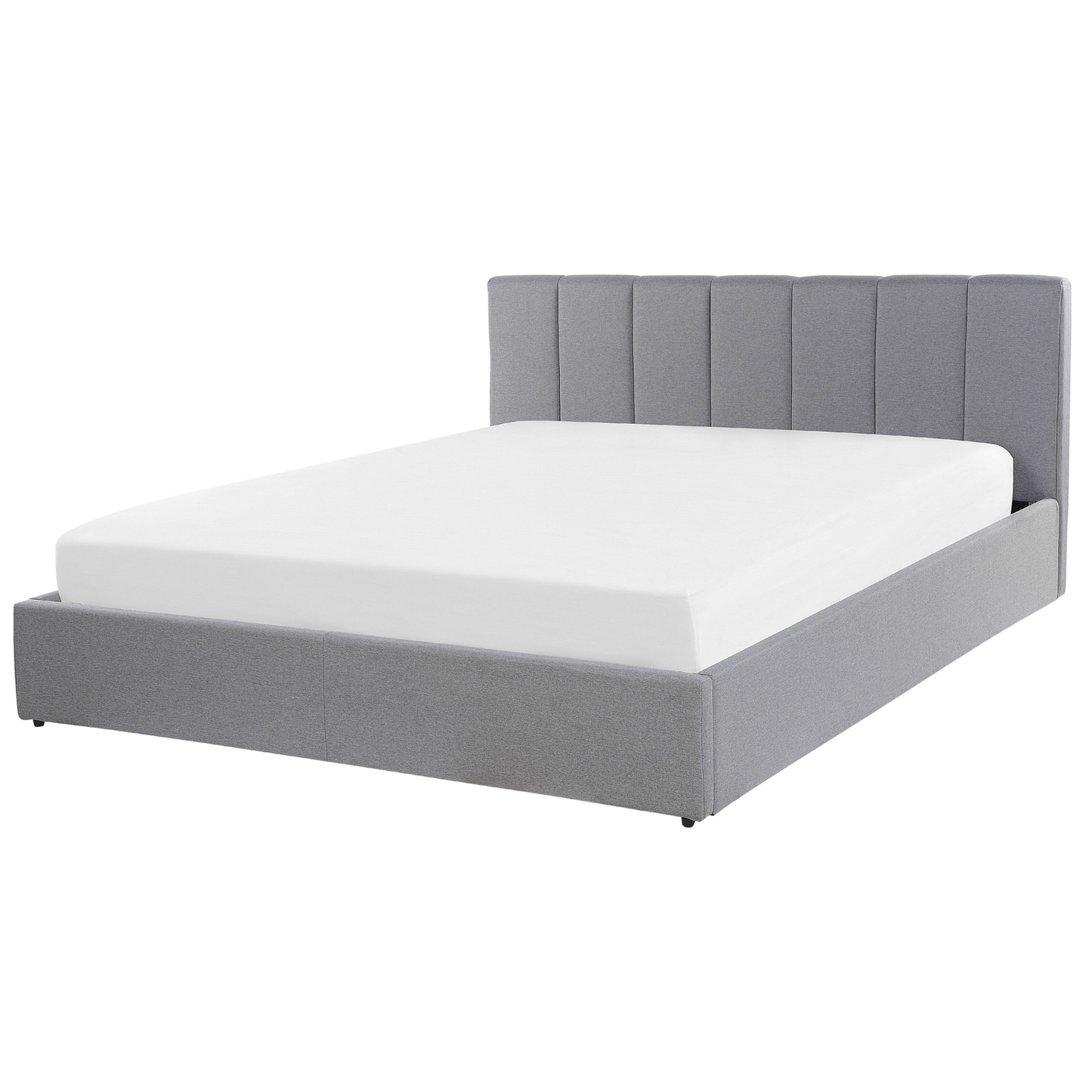 Bett mit Stauraum Stoff DREUX 160 x 200 cm Hellgrau