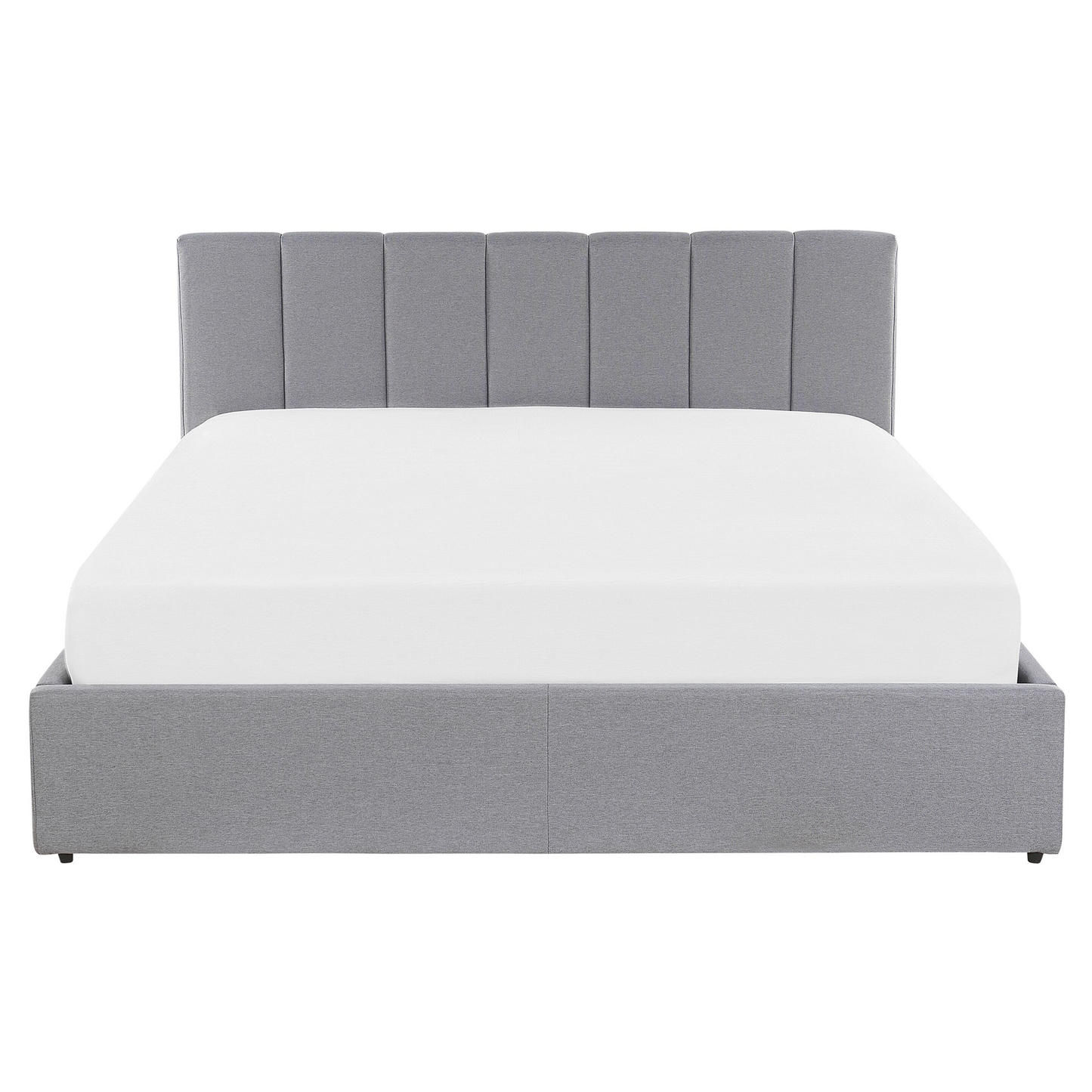 Bett mit Stauraum Stoff DREUX 160 x 200 cm Hellgrau