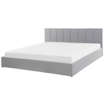 Bett mit Stauraum Stoff DREUX 180 x 200 cm Hellgrau