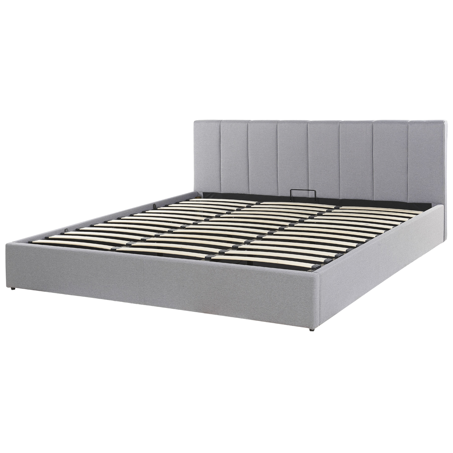 Bett mit Stauraum Stoff DREUX 180 x 200 cm Hellgrau