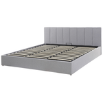 Bett mit Stauraum Stoff DREUX 180 x 200 cm Hellgrau