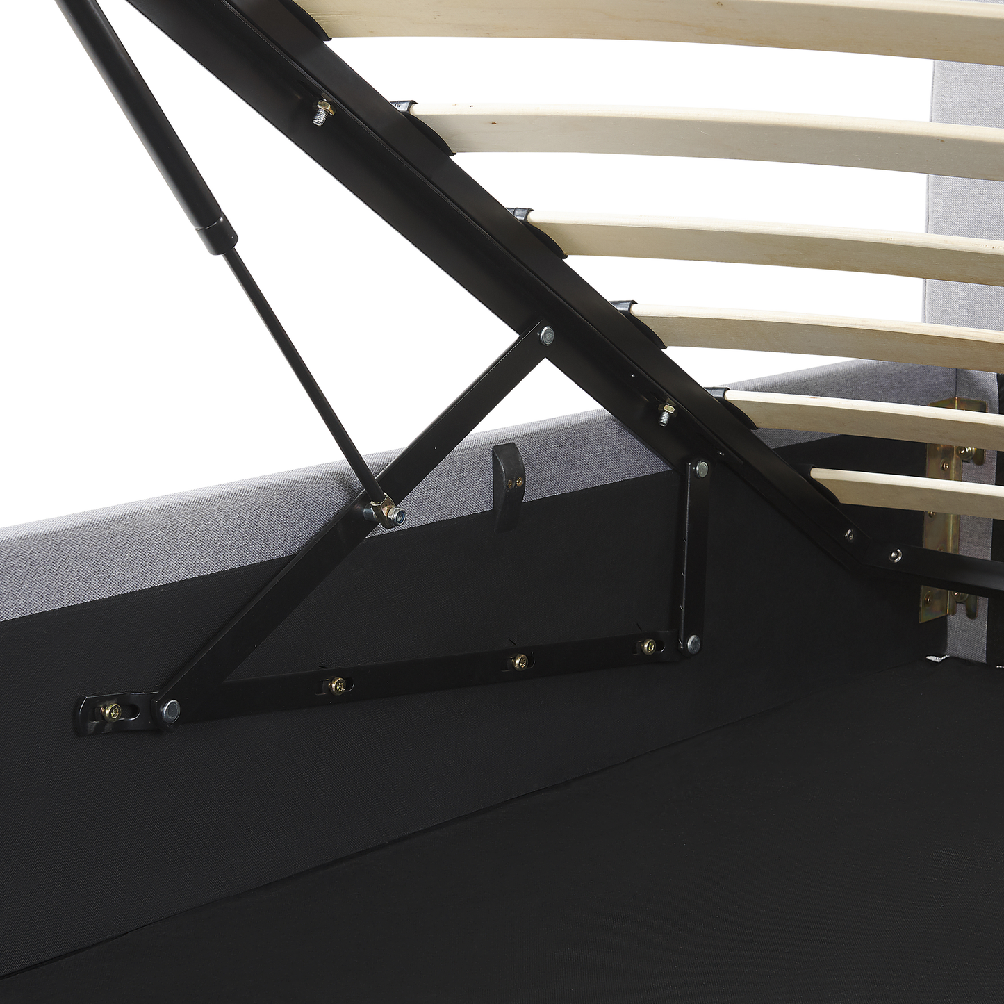 Bett mit Stauraum Stoff DREUX 180 x 200 cm Hellgrau