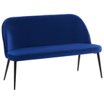 2-Sitzer Küchensofa Samtstoff marineblau / schwarz OSBY