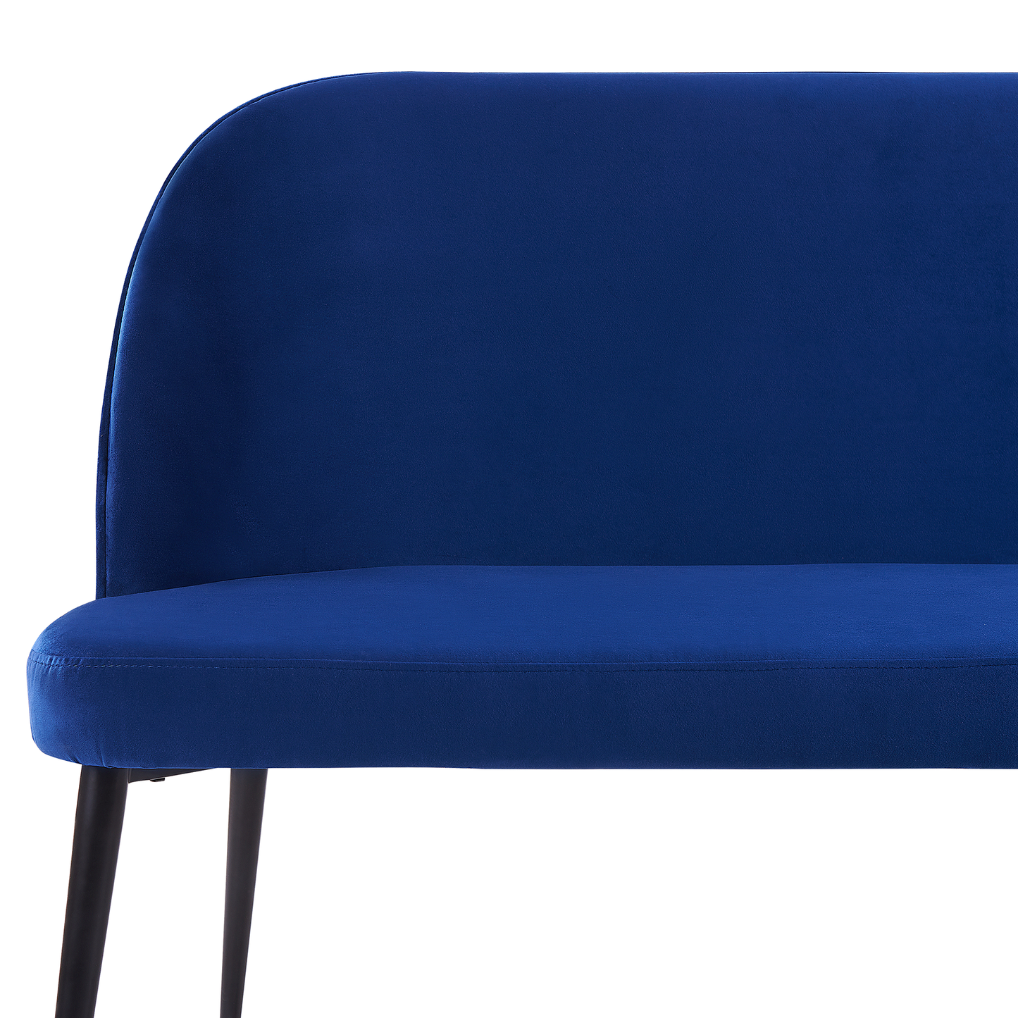 2-Sitzer Küchensofa Samtstoff marineblau / schwarz OSBY