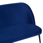 2-Sitzer Küchensofa Samtstoff marineblau / schwarz OSBY