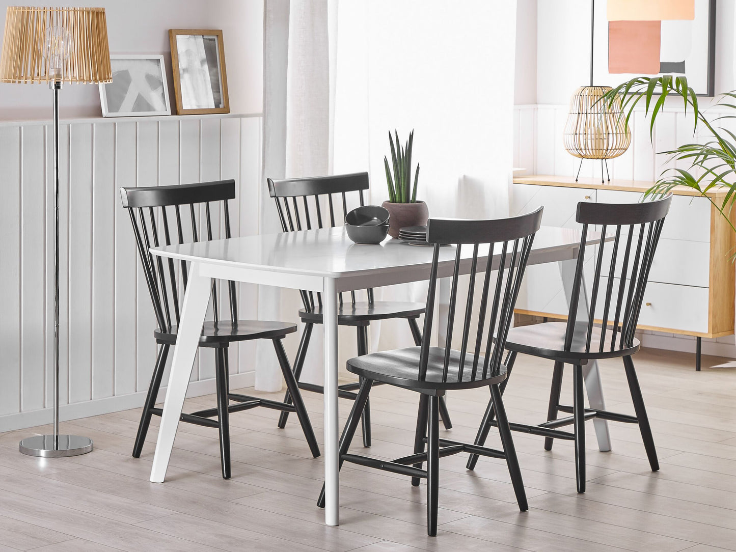 Esszimmerstuhl 2er Set BURGES Holz Schwarz