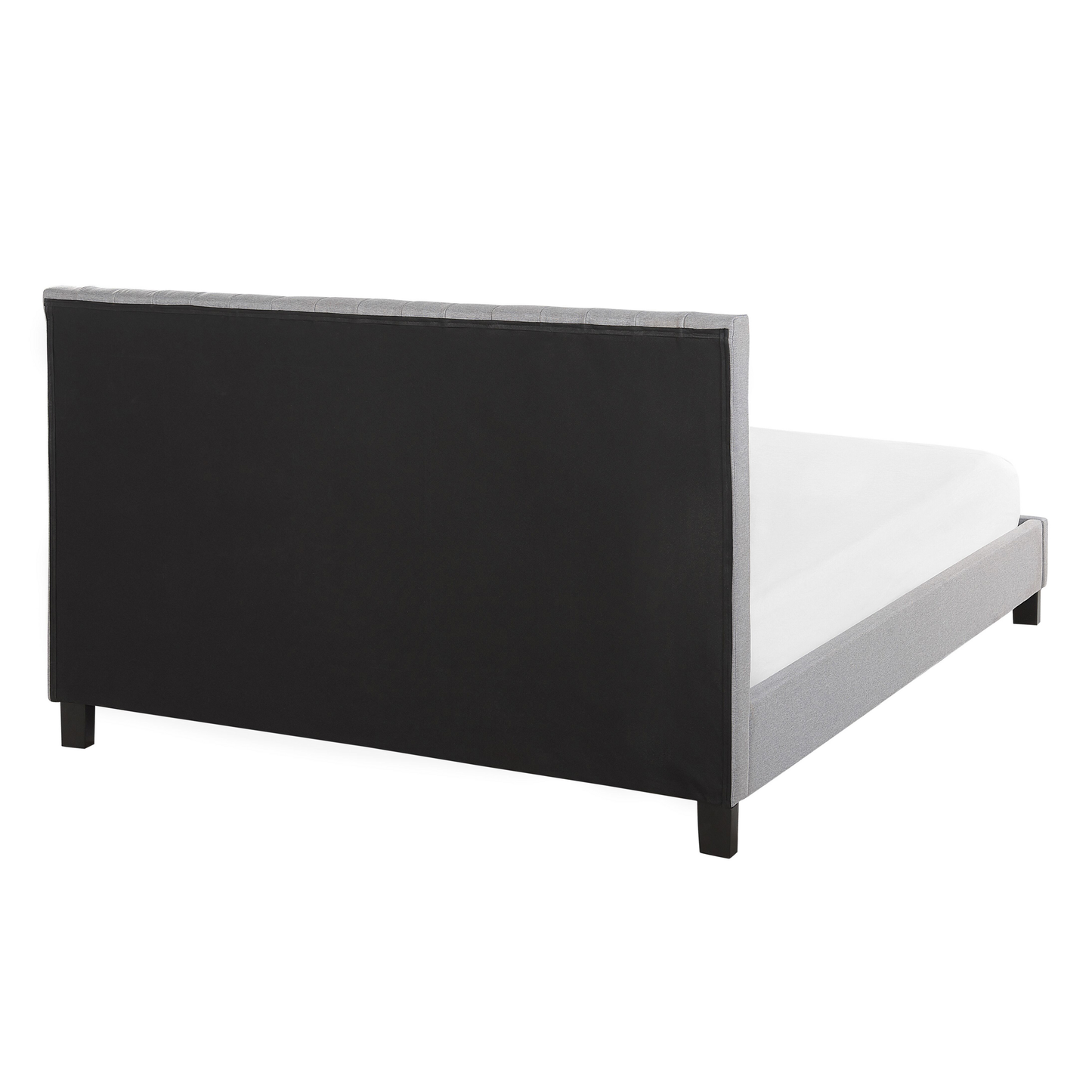 Bett mit Lattenrost Stoff POITIERS 140 x 200 cm Hellgrau
