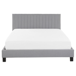 Bett mit Lattenrost Stoff POITIERS 160 x 200 cm Hellgrau